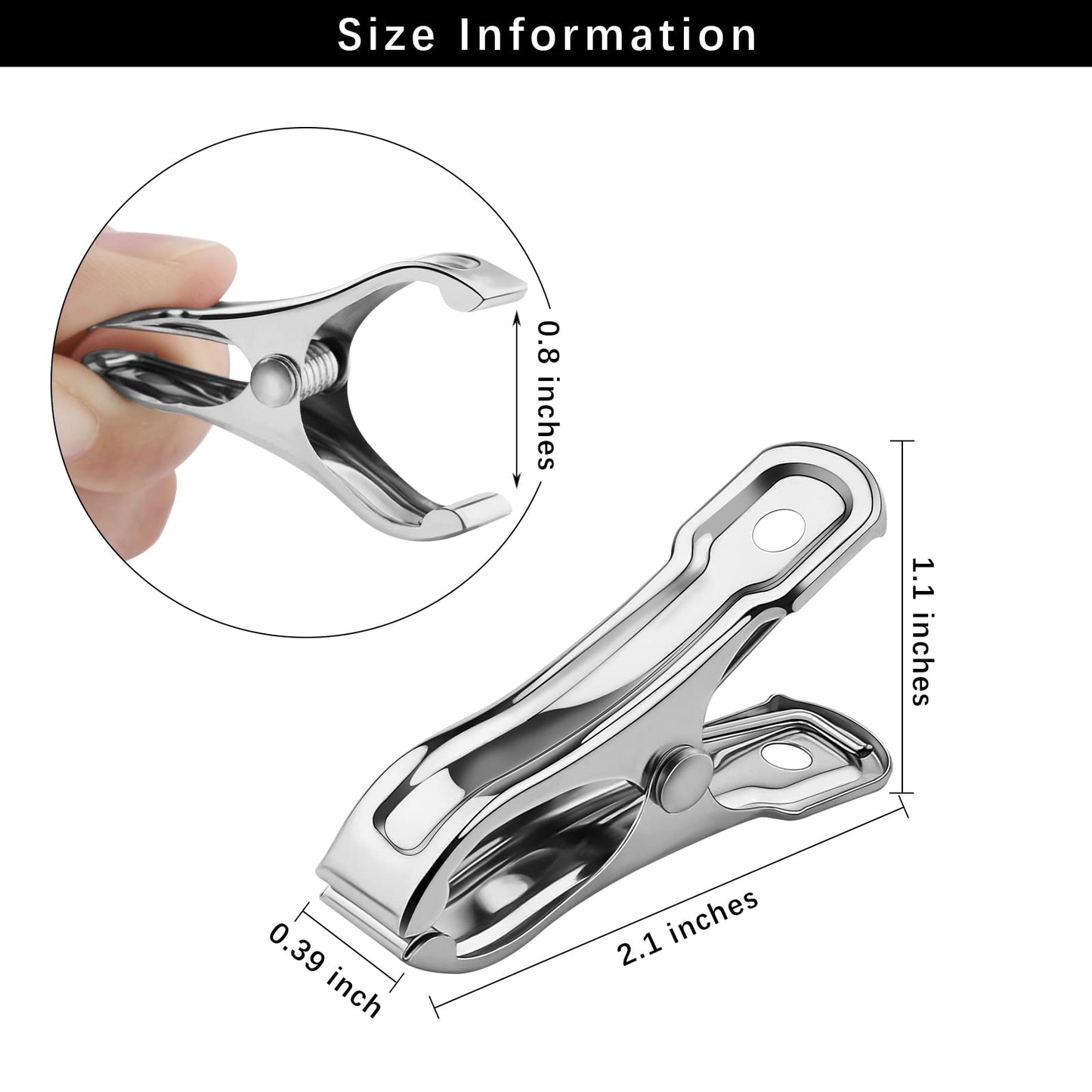 Aodaer 60 Pieces Stainless Steel Garden Clip with Strong Grip Heavy Duty Greenhouse Clips Anti-wind Garden Shed Film Shading Net Rod Clamps for Shade Cloth Plant Cover on Garden Hoops