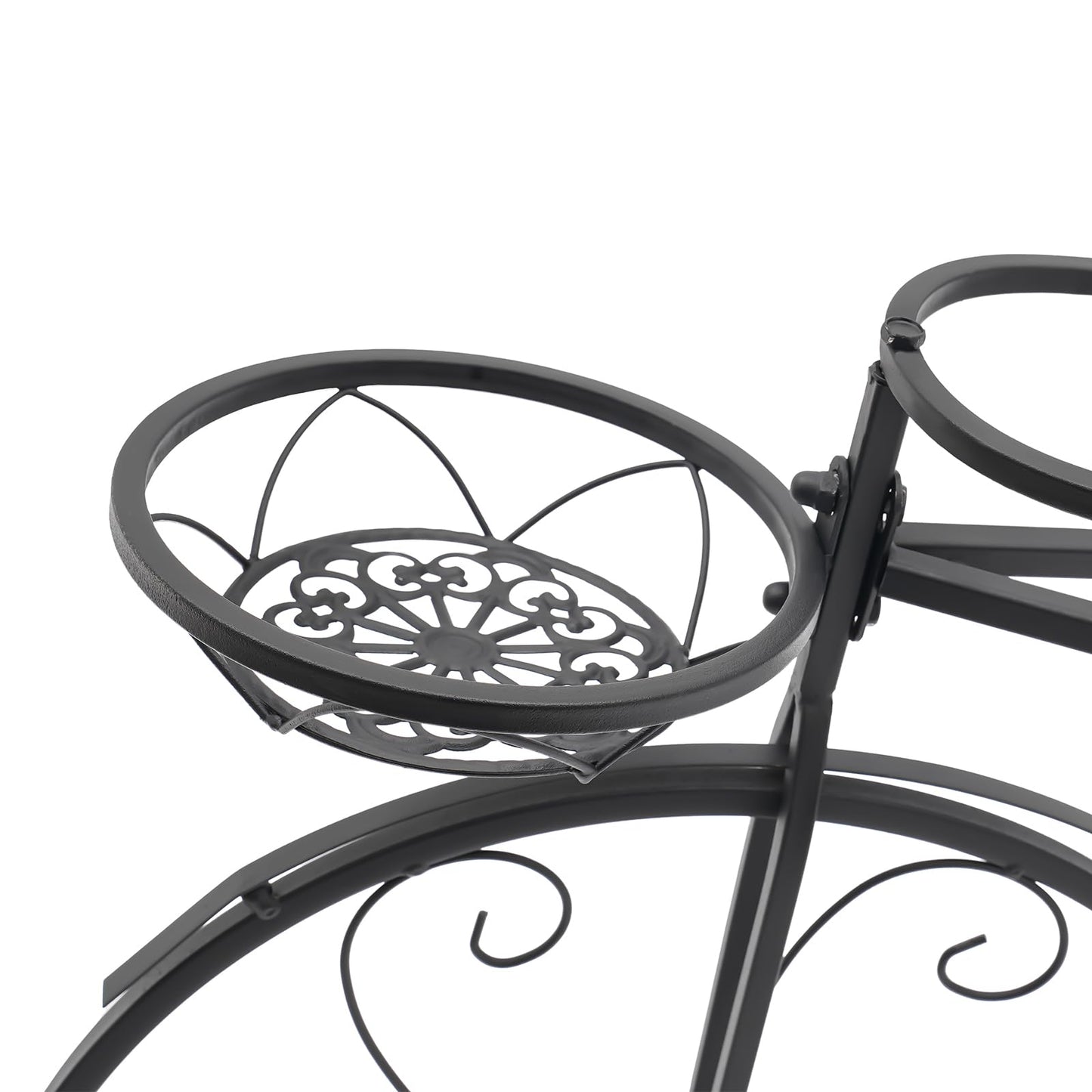 GAMIGIME Tricycle Plant Stand, Metal Bicycle Planter, Flower Pot Cart Holder with 3 Decorative Wheels, Modern Style Flower Pot Cart Holder for Home Decor Patio Garden Flower Shop (Black)