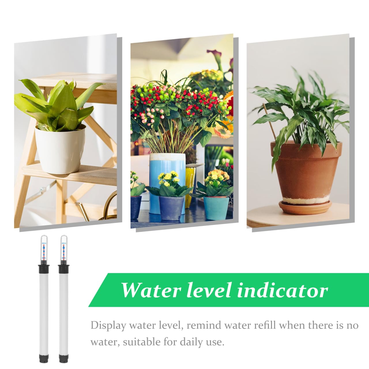 NOLITOY 2Pcs Plant Water Meter and Water Level Indicator for Indoor Potted Plants - 180ml Soil Moisture Sensor and Gauge - No Battery Indicator for Flower Pot, Garden and Office