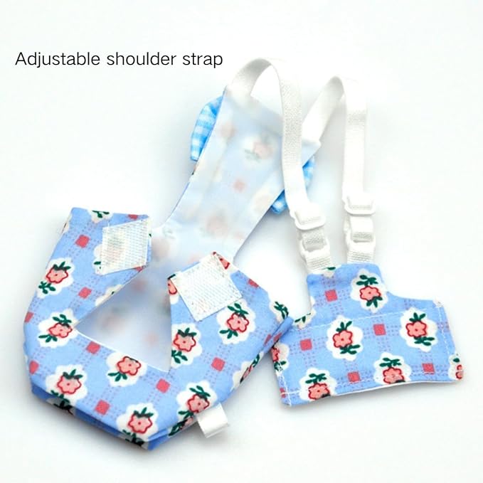 3PCS Bird Diaper with Adjustable Shoulder Strap Washable Parrot Diapers Reusable Bird Flight Suit Nappies Protective Breathable Nappy Clothes for Parakeet Macaw Conure (M)