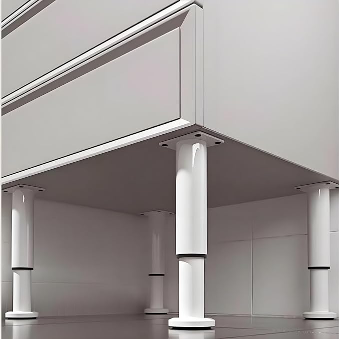 4PCS Adjustable 4.7-7.08 Inch Metal Furniture Legs White Furniture Replacement