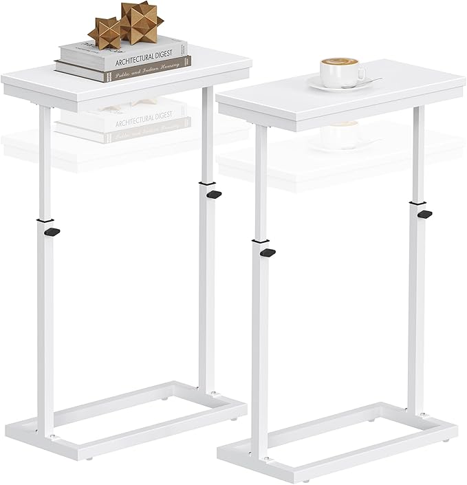 TUTOTAK End Table, Side Table, Tall Couch Table, Sofa Table, Living Room