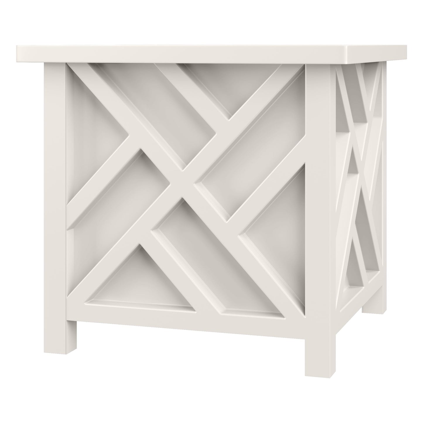 CNEIESD Lattice Planter Box Outdoor, 15.6 Inch Large White Decorative Flower Pot for Garden Patio Balcony