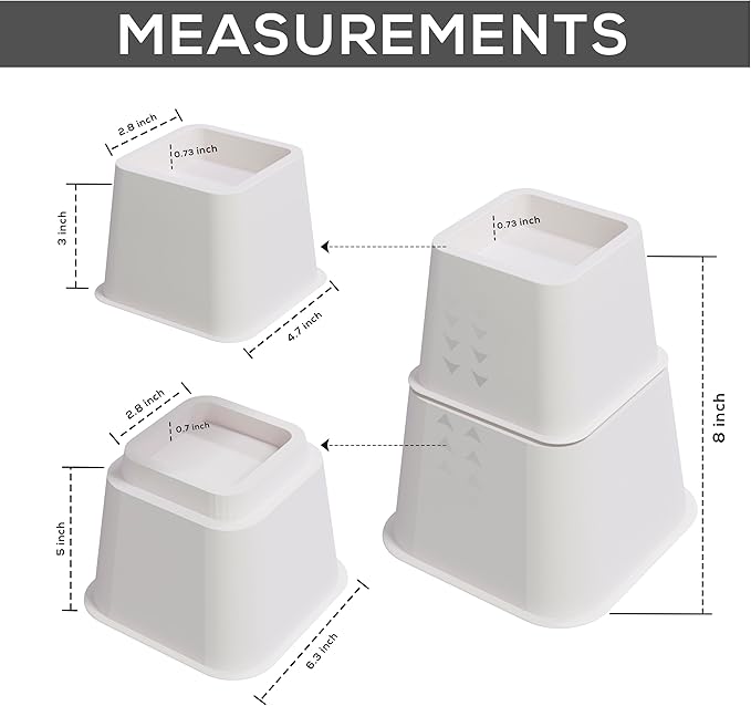 Utopia Bedding Bed Riser, 3 & 5 Inches Adjustable Furniture Risers