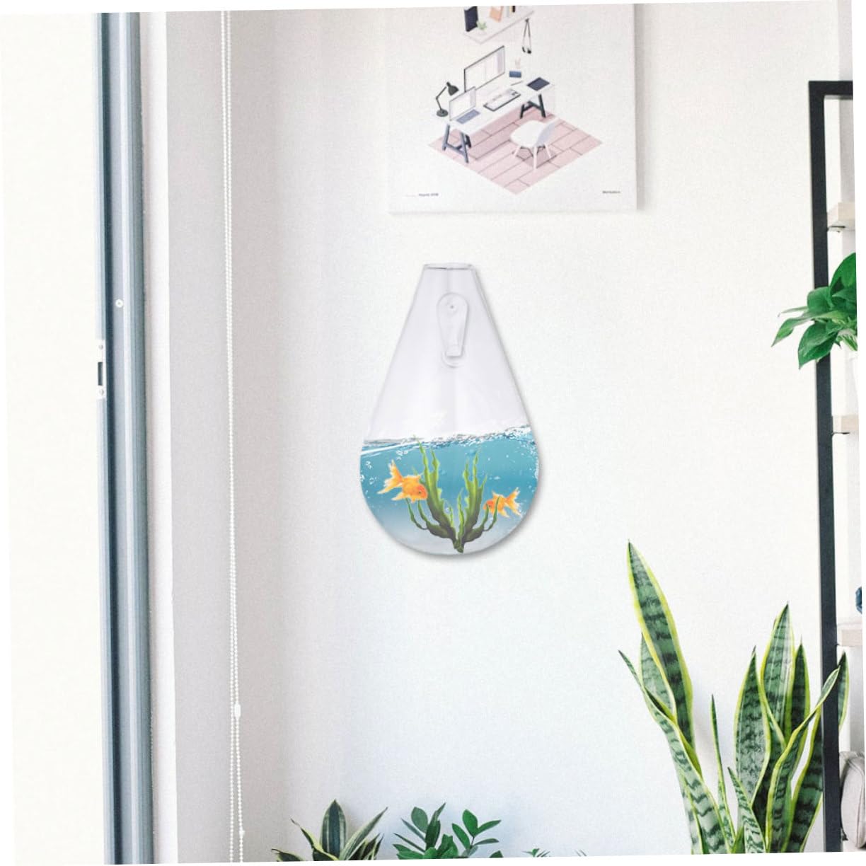 KESYOO 1pc Water Drop Flower Holder Wall Mounted Fish Tank and Plant Vase for Hydroponics Decorative Container for Home Hotel
