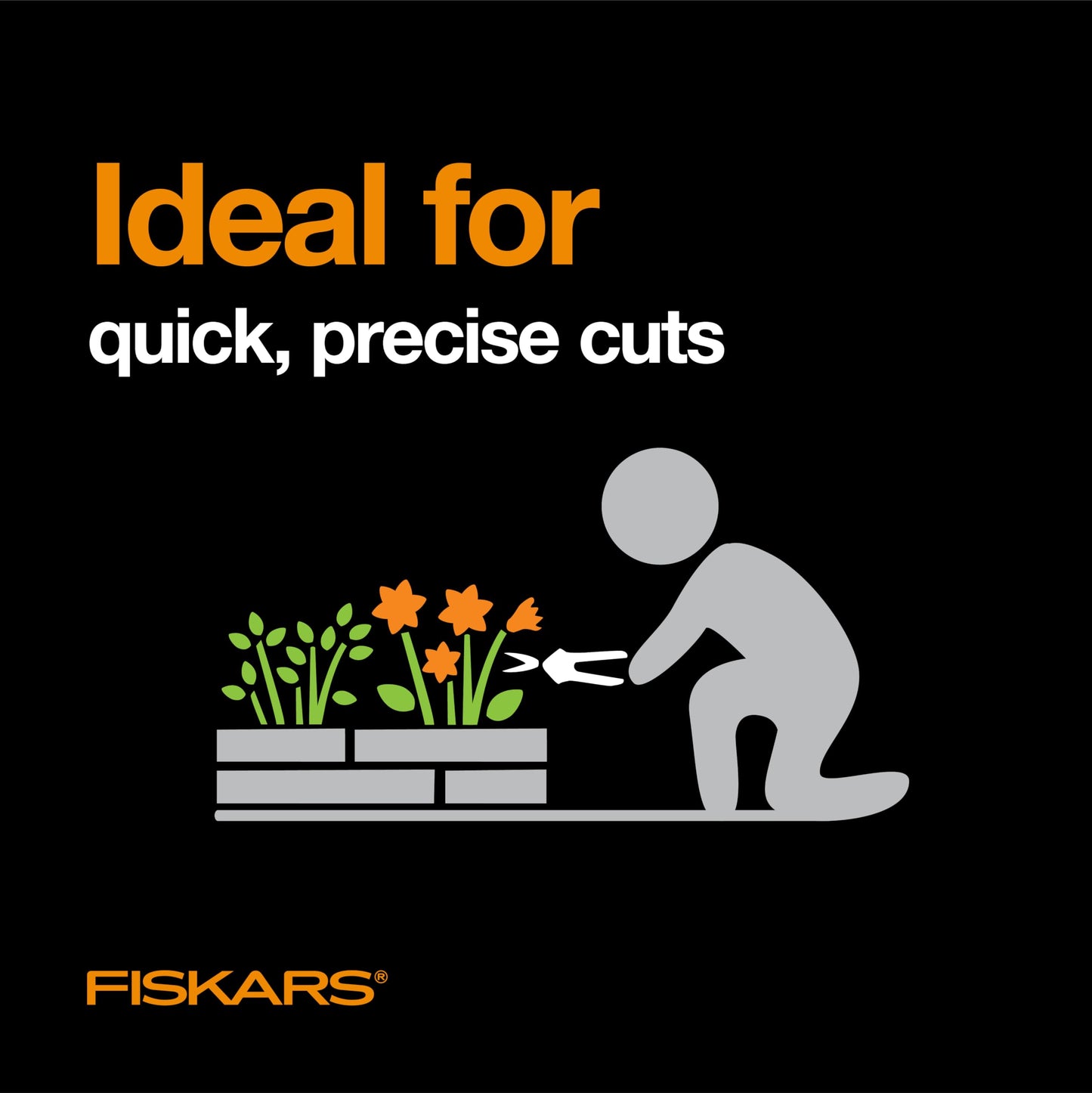 Fiskars 6" Pruning Scissors for Flowers, Buds, Weeds and Small Plants, Garden Snips with Resin Resistant Nonstick Stainless Steel Blades, Gardening Trimmers with Comfortable Handle