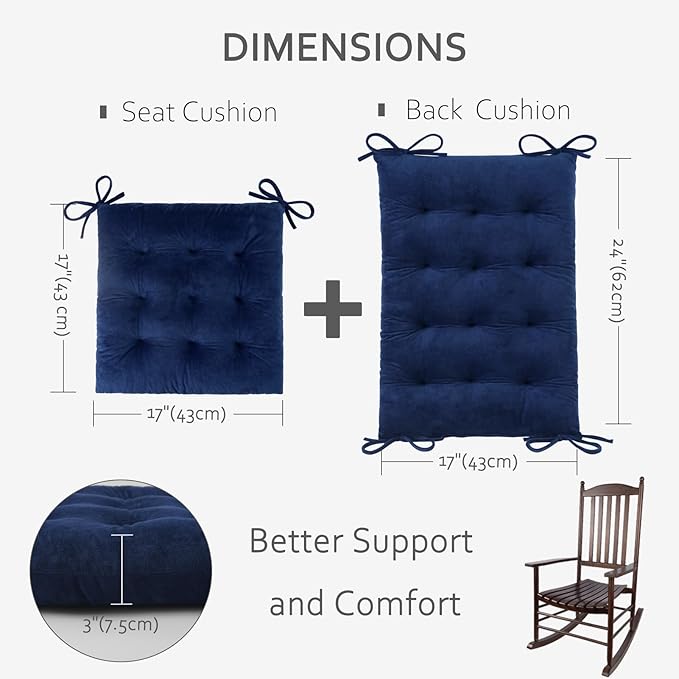 ELFJOY Rocking Chair Cushion Large Rocking Chair Pads