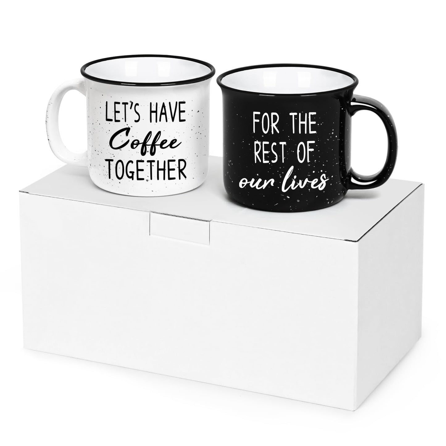 YHRJWN Couples Gifts, Let's Have Coffee Together For The Rest Of Our Lives Mug, Engagement Gifts for Couples, Anniversary Wedding Presents for Him Her, 15Oz