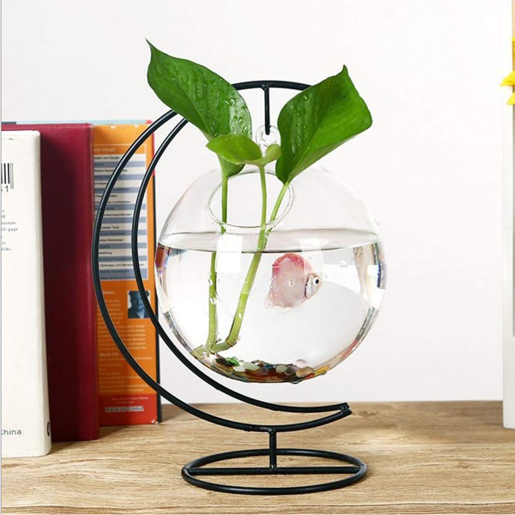 WAJJ Ornament Display Stand, 2 Pack Iron Hanging Stand Rack Holder for Hanging Glass Globe Air Plant Terrarium, Witch Ball and Home Wedding Decoration (Moon)