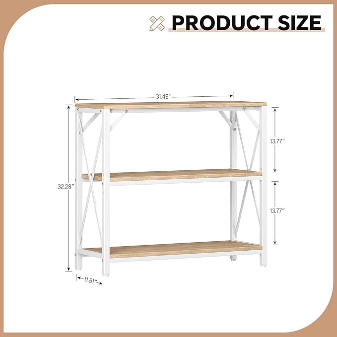 Homeiju Console Table 31.5" Width, 3-Tier Entryway Table
