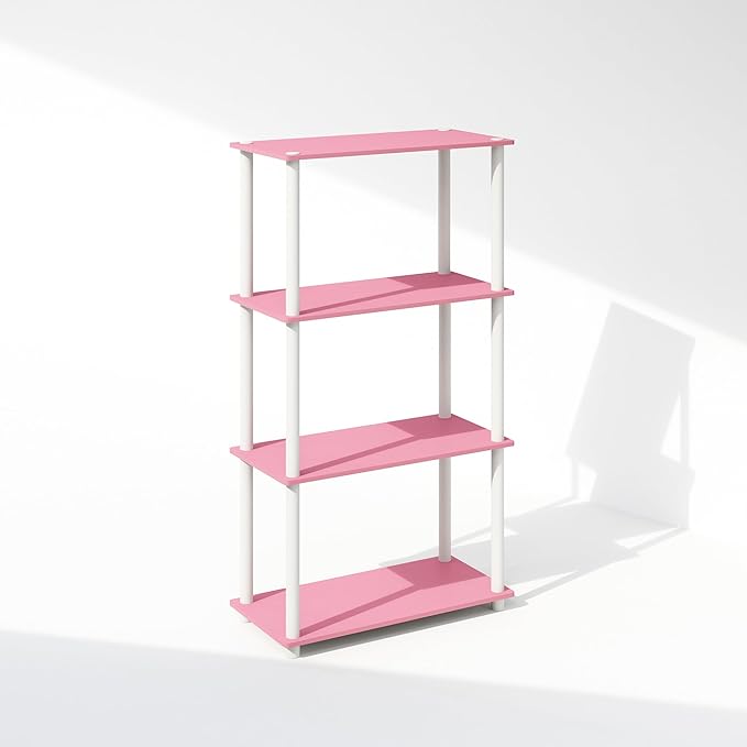 Furinno Turn-N-Tube Book Shelf, 4-Tier Bookshelf, Bookcase