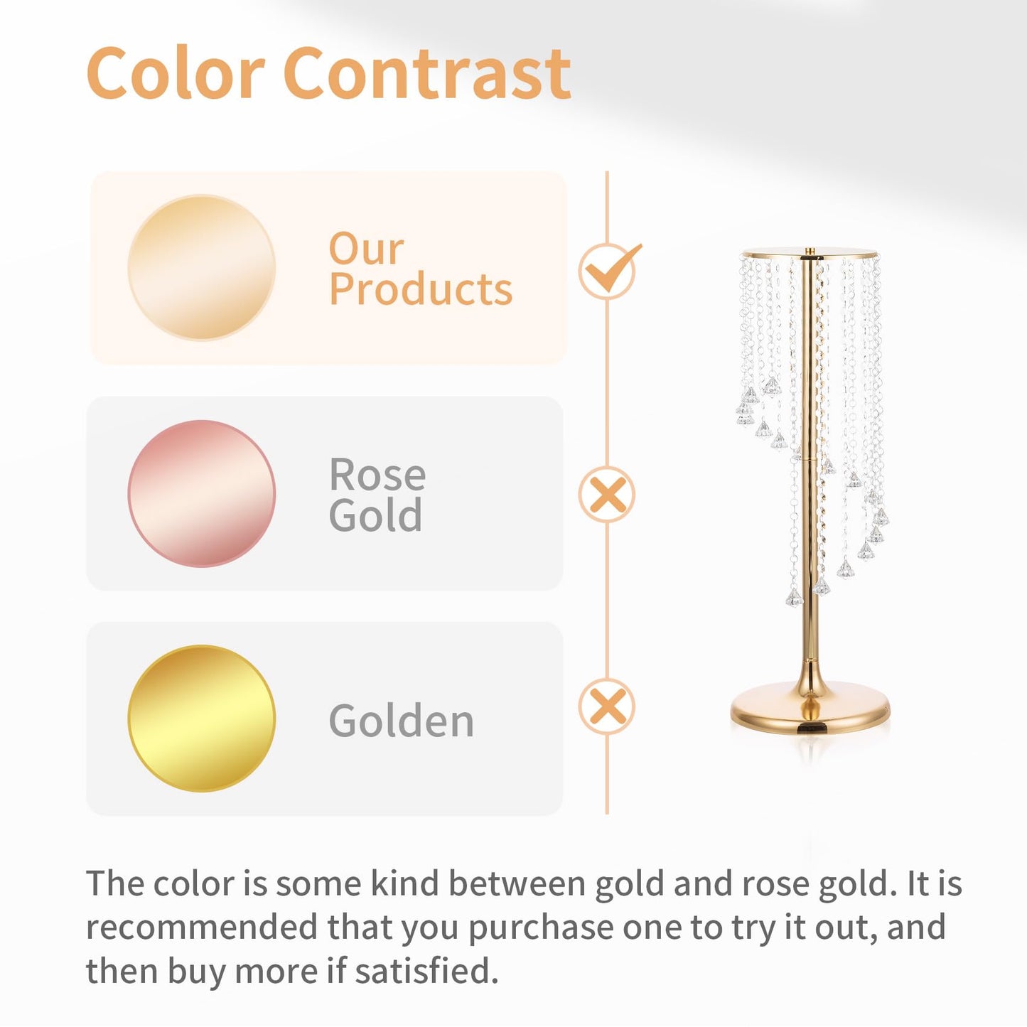 Nuptio 2 Pcs 27.6inch Tall Wedding Centerpieces Gold Vases Crystal Flower Vase Metal Flowers Stand for Party Tables Decorations - Elegant Bulk Weddings Decoration Table Chandelier Centerpiece Stands