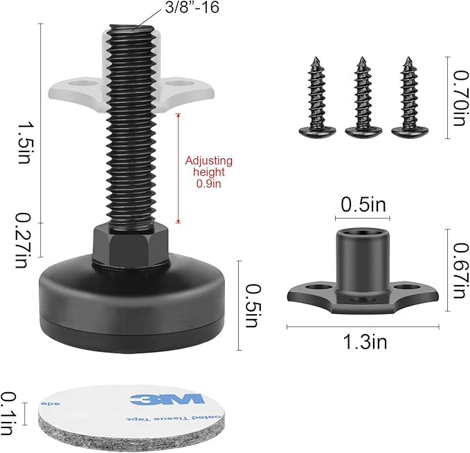 Anwenk Adjustable Leveling Feet Furniture Levelers Table Feet Heavy Duty Leg