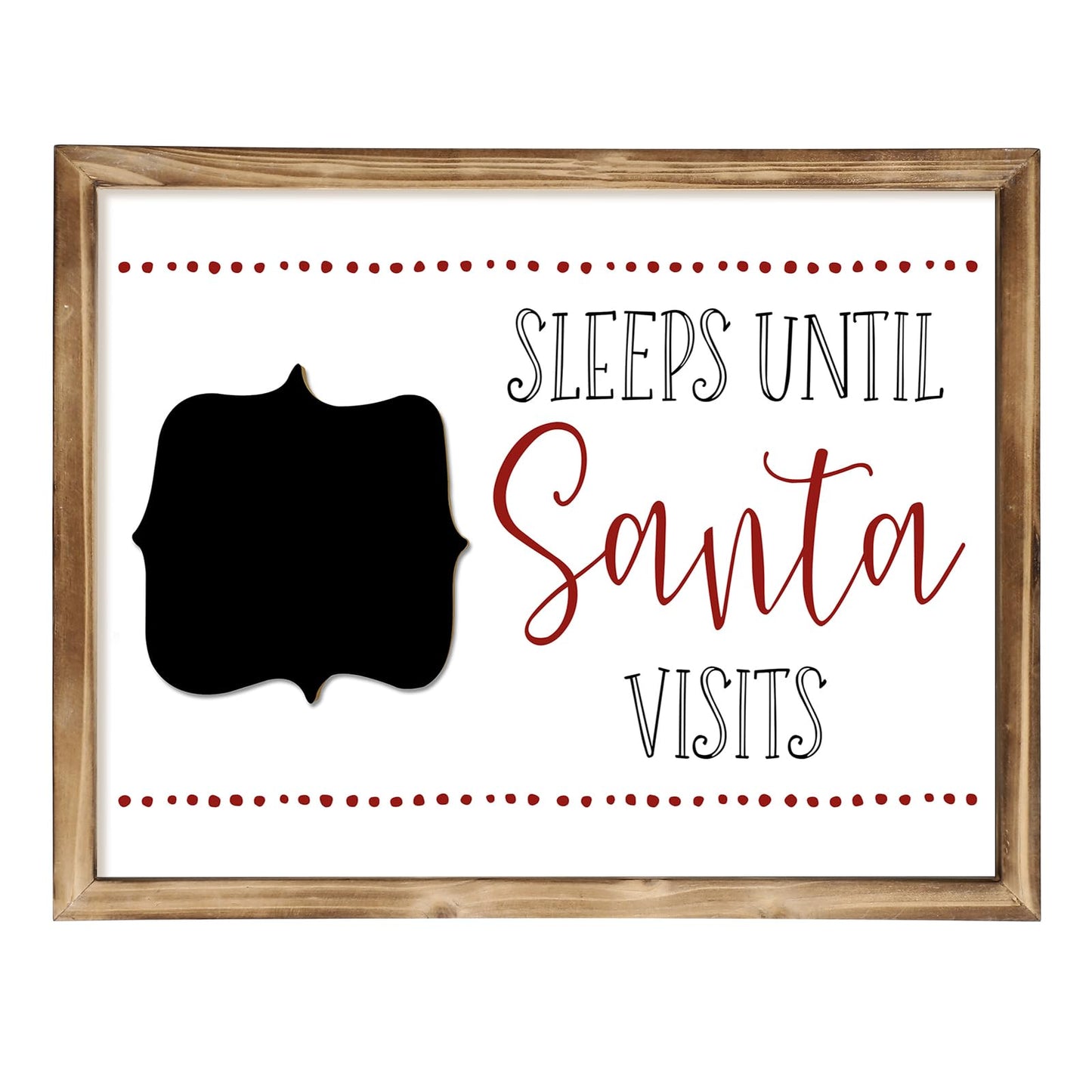 MACVAD Merry Christmas Sign with Countdown Chalkboard for Home Indoor Decorations, 14" Rustic Farmhouse Merry Christmas Block Wooden Sign with Erasable Chalkboard for Mantel, Wall & Tabletop
