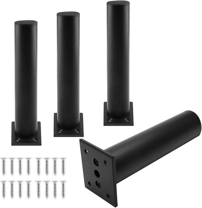 Set of 4 Furniture Legs 7 Inch, Adjustable Aluminum Alloy Cabinet Legs