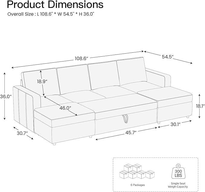 Belffin Modular Sectional Sleeper Sofa Bed