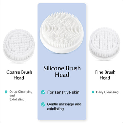 COSLUS Facial Cleansing Brush Face Scrubber: 3 in 1 Bi-Directional Electric Spin Brush for Removing Blackhead, Exfoliating, Massaging - Rechargeable Waterproof, 3 Adjustable Speeds for Men & Women