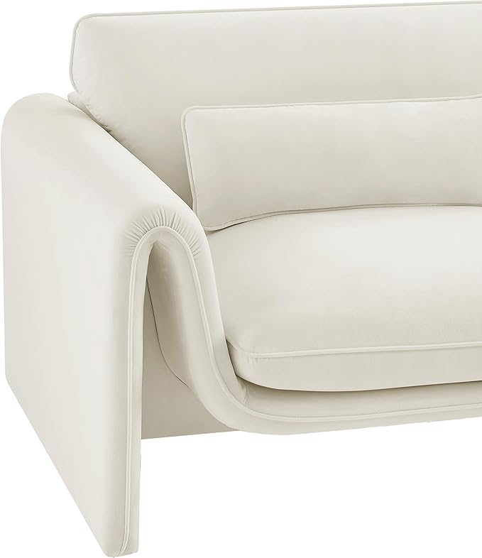 Meridian Furniture 199Cream-C Sloan Collection Modern | Contemporary Velvet