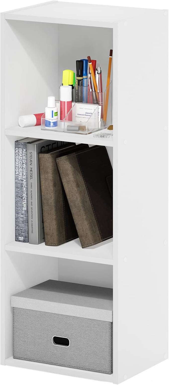 Furinno PASIR Book Shelf, 3-Tier Bookshelf, Easy Assembly Bookcase