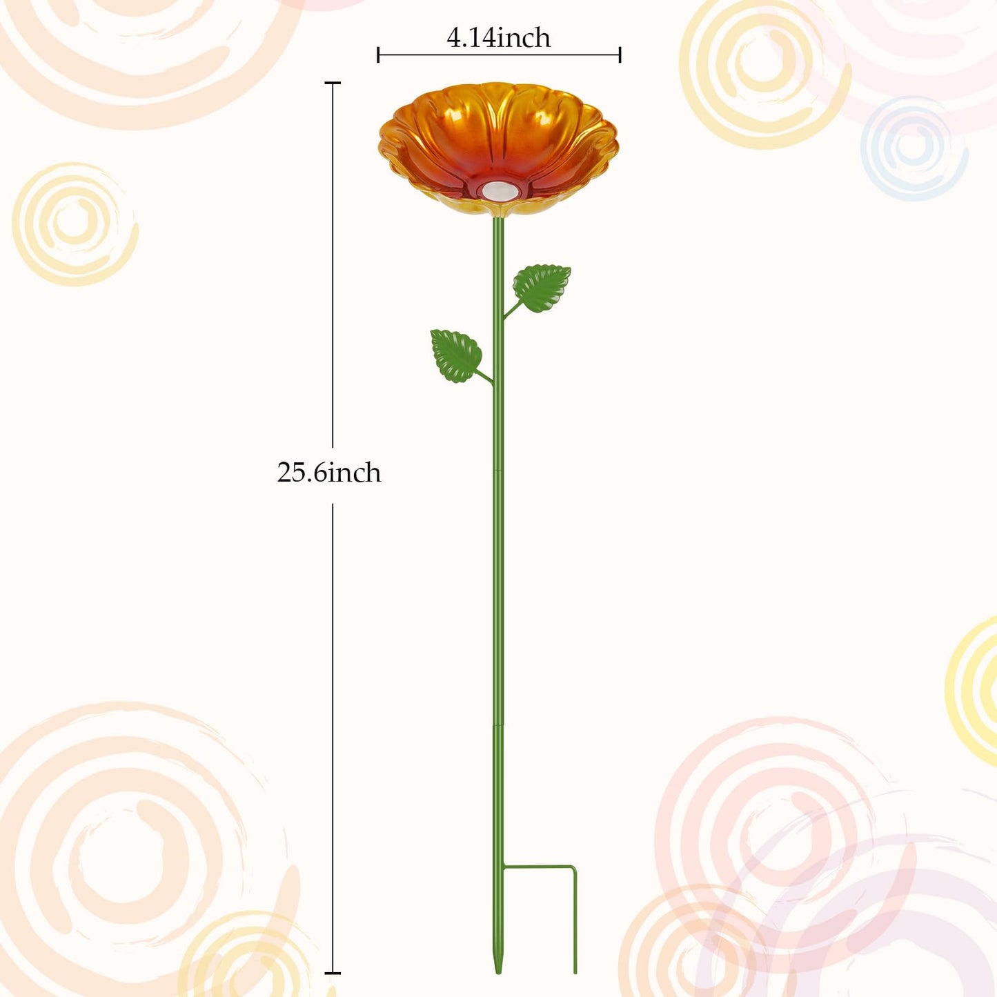 Bee Watering Station | 4 Pack Bee Baths for Garden | Metal Flowers Decorative Garden Stakes | Butterfly Feeder for Outside Garden Yard Decor (Red,Green,Blue,Yellow)