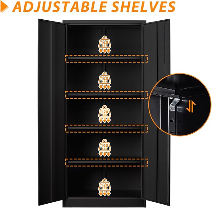72" Tall Metal Storage Locking Cabinet