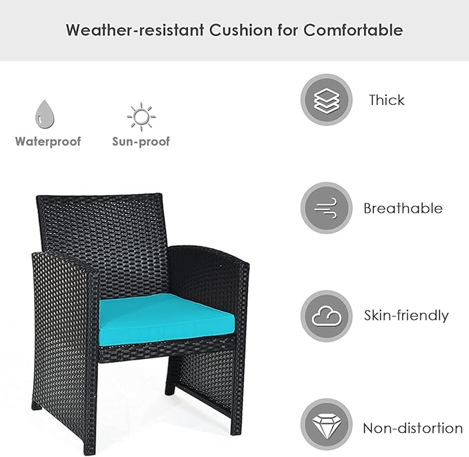 Tangkula 8 Pieces Patio Wicker Conversation Furniture Set, Patiojoy Sofa &