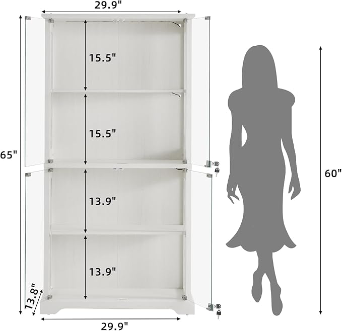LELELINKY Farmhouse Display Cabinet