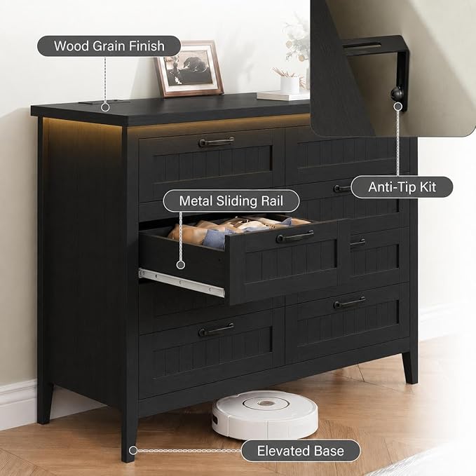 GarveeLife 8 Drawer Chest Dresser