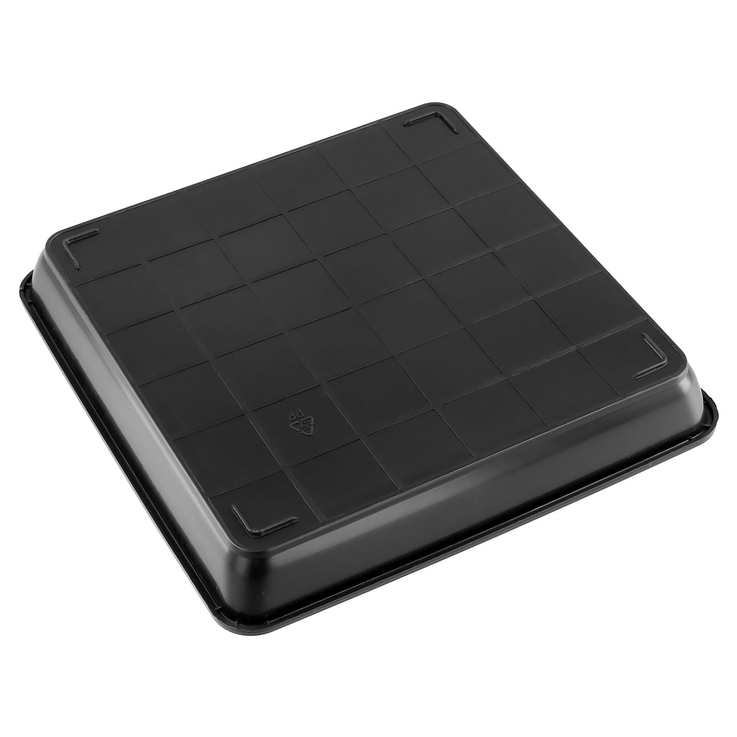 SOUJAP 20 Pack Black Square Plant Saucer, 8.7 Inch Inner Flower Pot Drip Tray for Outdoor Indoors,10 Inch Outer