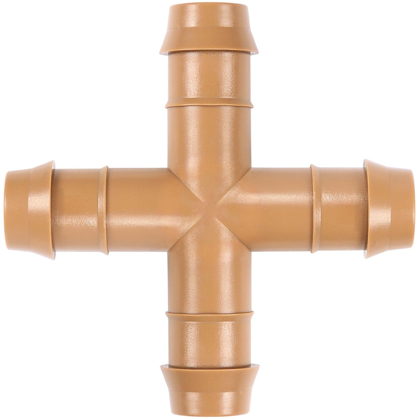 RedChili 12 Pcs 1/2 Inch Irrigation Tubing Cross Tee Fittings, 1/2" Drip Irrigation Barbed 4 Way Tee Connectors Fits 5/8", 1/2", .700" Drip Tubing for Garden Lawn Irrigation System