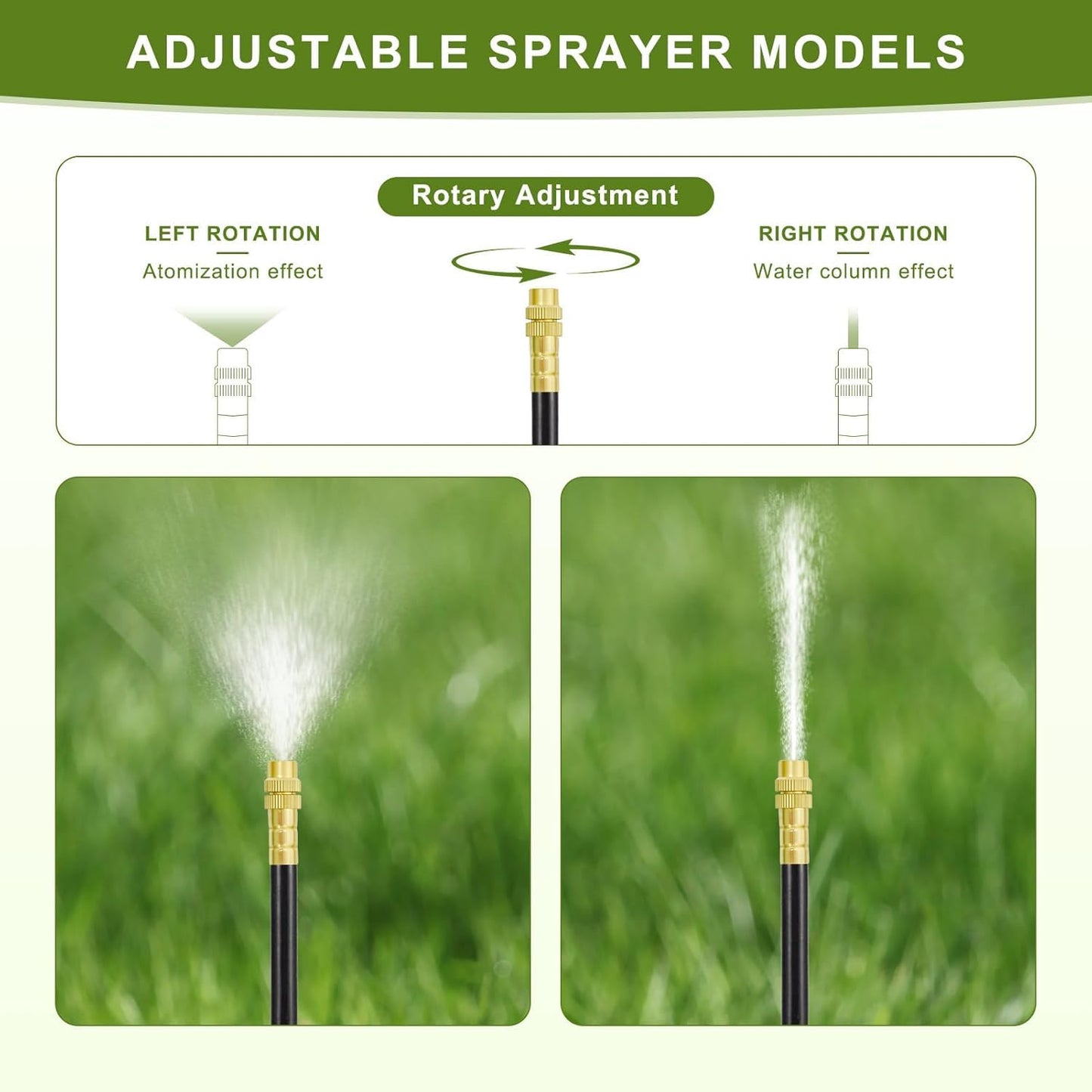 Drip Irrigation System - 100FT with Tool-Free Quick Connectors, 40 Copper Atomizing Nozzles & 360° Bendable Spray for Garden, Greenhouse, Lawn, Plants
