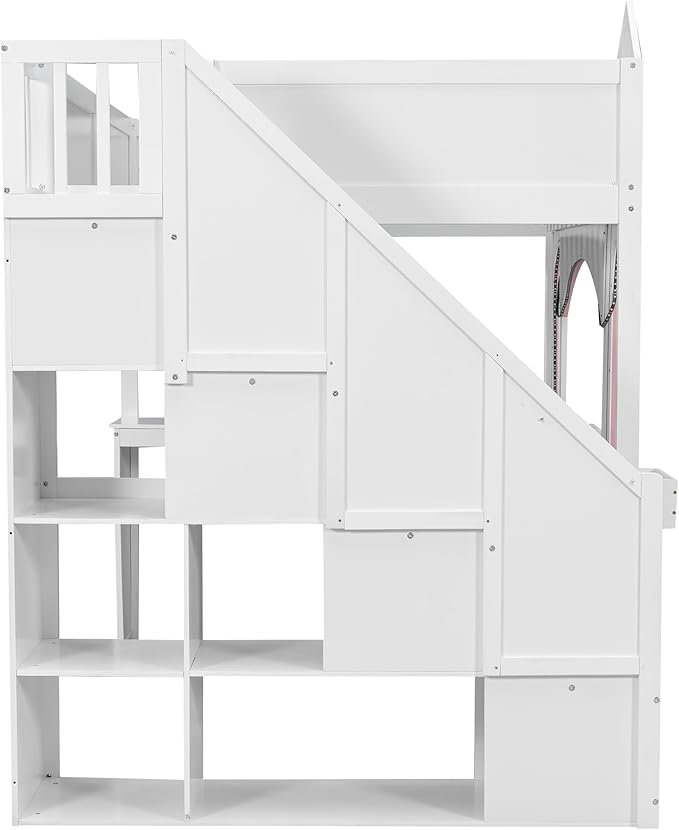 Princess-Themed Castle Loft Bed