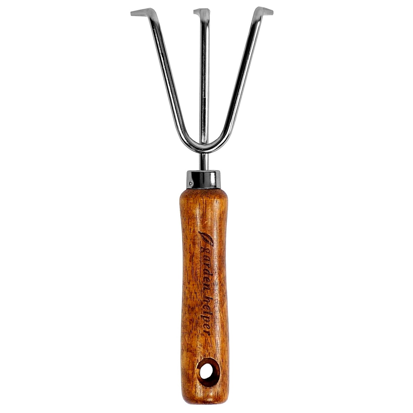 Hand Cultivator Garden Tool 3 Claws - Heavy Duty Japanese Steel with Wood Handle - Manual Small Hand Rake Tiller for Weeding, Digging, Cultivating and Aerating Soil - Made in Japan