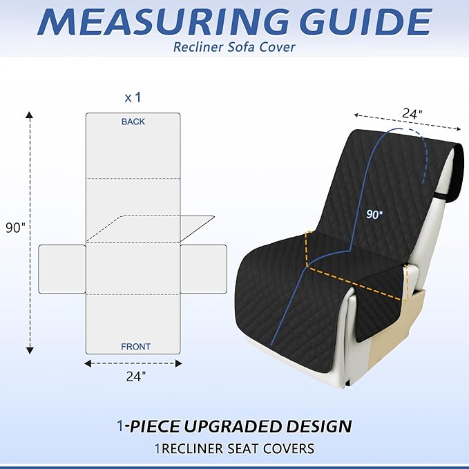 Arfntevss Recliner Sectional Couch Covers 1OO% Waterproof L Shape Sofa Cover