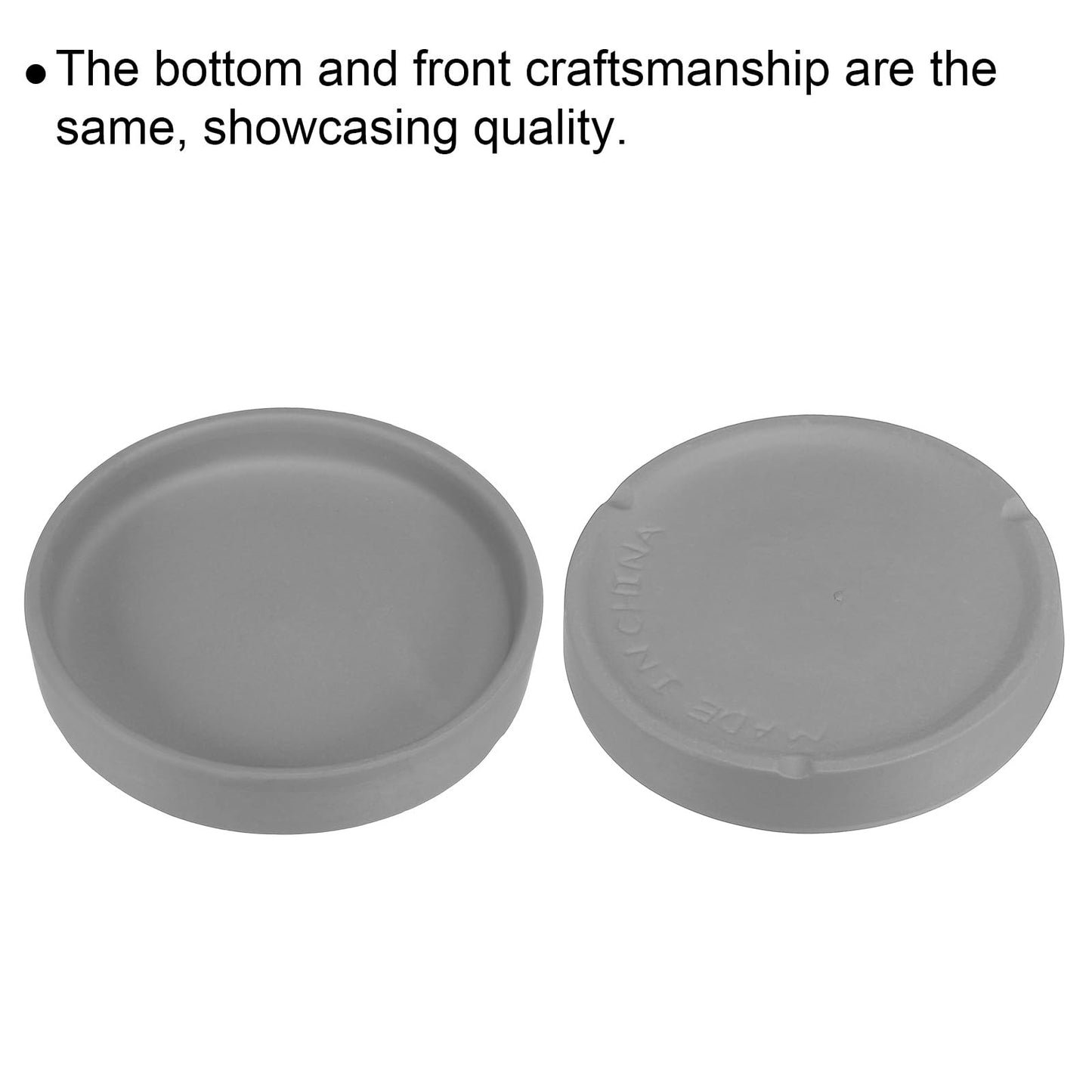PATIKIL 4.5 Inch Round Ceramic Plant Saucer, 4 Pack Plant Saucer Tray Flower Planter Drip Tray for Indoors Outdoors Patio Balcony, Dark Gray