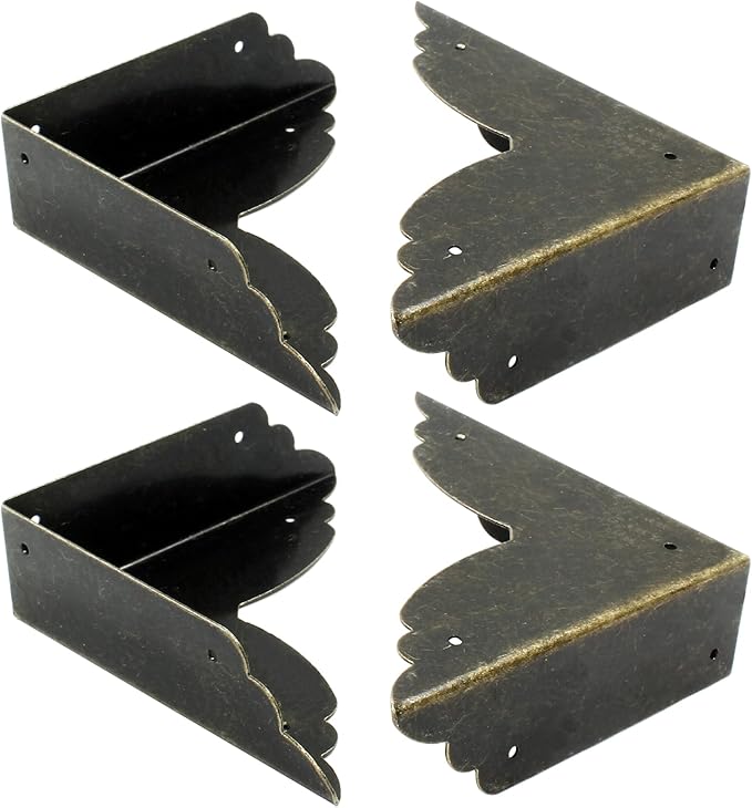Bivethoi 12 Packs Bronze Box Corner Protectors, Edge Cover Safety Guard