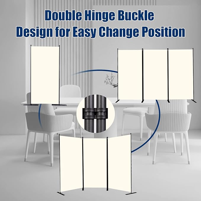 Room Divider 6FT Portable Room Dividers and Folding Privacy Screens, 3 Panel