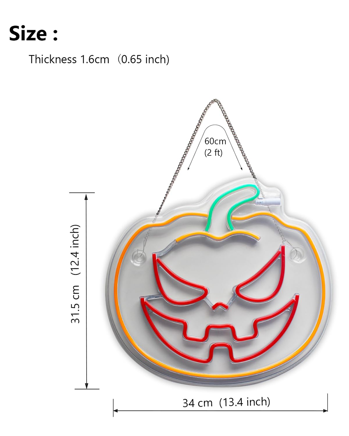 Halloween Pumpkin Neon Sign -13 X 12.5 Inch Dimmer Led Neon Signs for Halloween Decor, Cute Pumpkin Decor for Bedroom, Party and Birthday Gifts, Neon Christmas Decorations