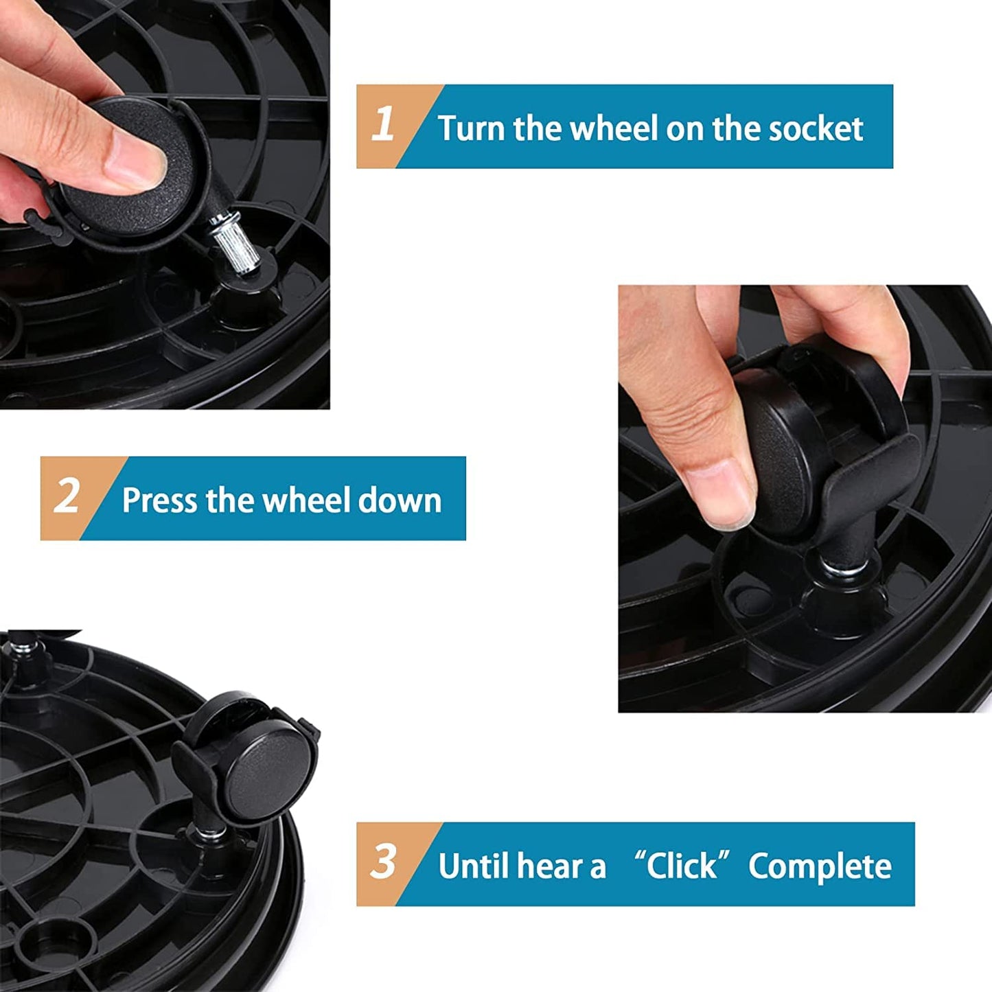 2Pcs Plant Caddy,Planter Pot Mover, Plant Pot Pallet Dolly Caster with Universal Wheels, Round Movable Planter Dolly Trolley Tray Pallet Outdoor Indoor Tree Flower Stand Planter (13 inch+2pcs+black)