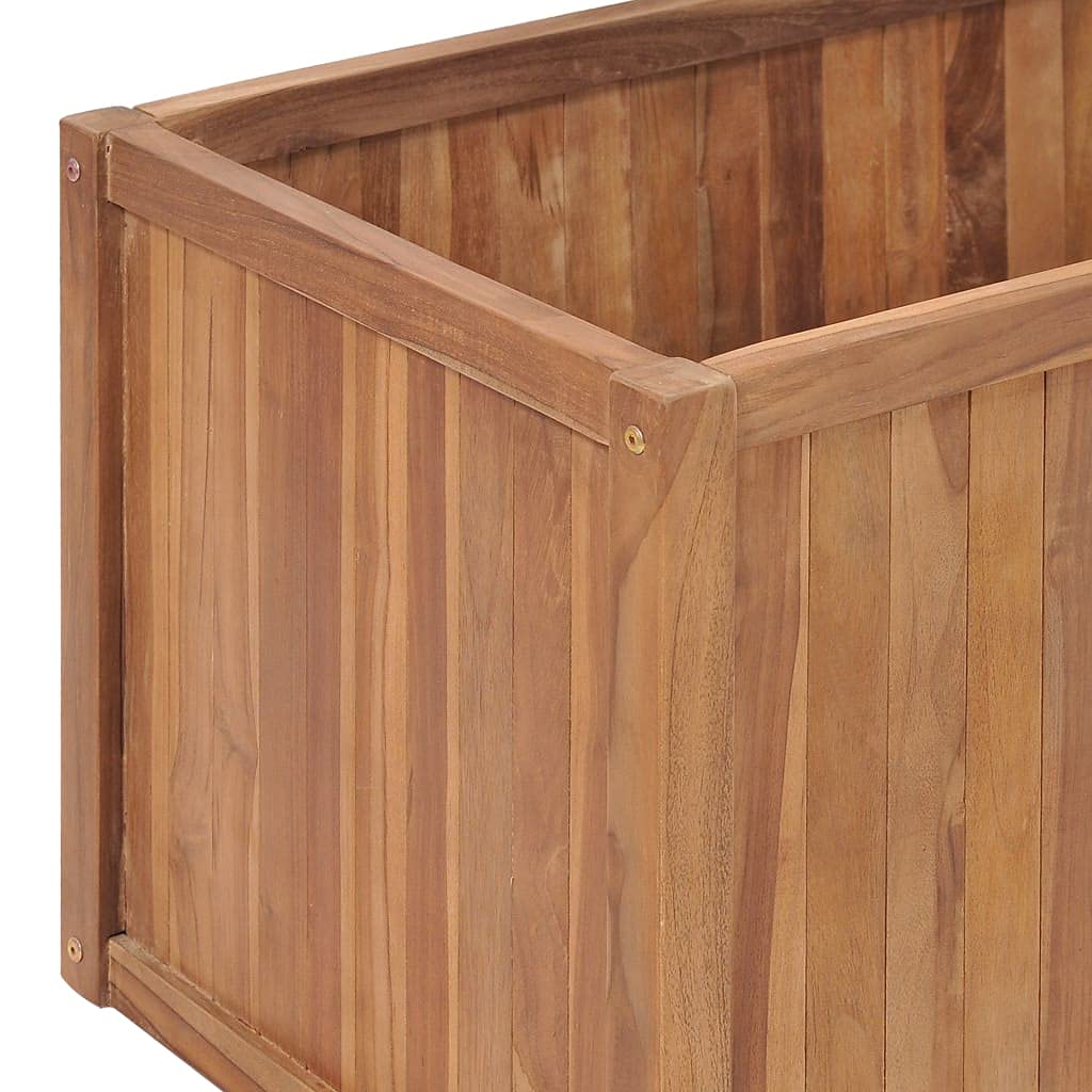 YNGBHFNOP Large Outdoor Raised Garden Bed Planter Box, Natural Solid Teak Wood Rectangular Flower Box for Patio Balcony Terrace, Durable Elevated Planter for Vegetables Herbs Plants, Easy Assembly