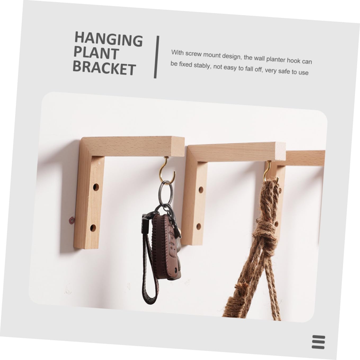 Abaodam 2pcs Wooden Wall Hooks for Hanging Plant Brackets Outdoor Garden Hanger for Bird Feeders Wind Chimes and Lanterns Patio Décor
