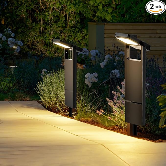 Outdoor Solar Garden Light, Solar Powered Landscape Spot Light with IP65 Waterproof, 2 Lighting Modes Pathway Decorative Light for Yard Lighting