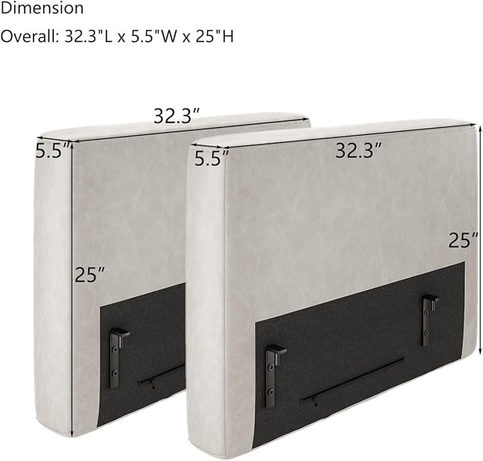 EASE MOOSE Armrest Module for Modular Sectional Sofa, Faux Leather Side