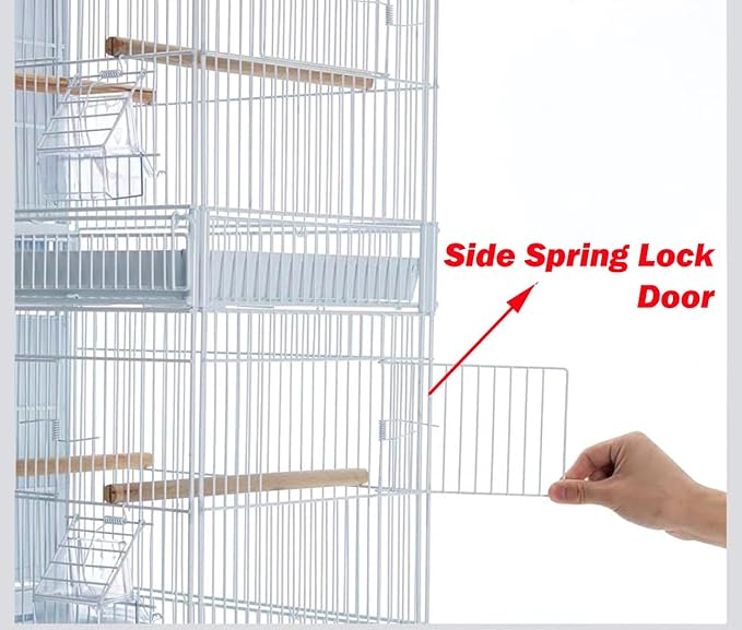 LOT of Two Extra Large 36" x 18" x 19"H Stackable Breeder Bird Flight Cage Removable Center Divider and Breeding Nest Doors with Removable Rolling Stand