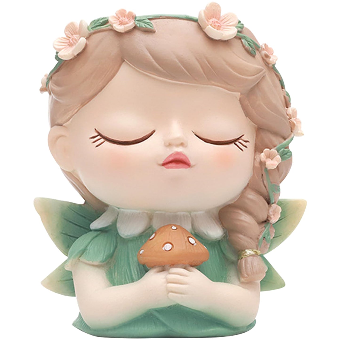 Face Planter Fairy Girl Face Pots for Plants Resin Waterproof Pot with Drainage Hole Small Cute Girl Face Succulent Pots for Indoor Outdoor Plants Tiny Cactus Holding