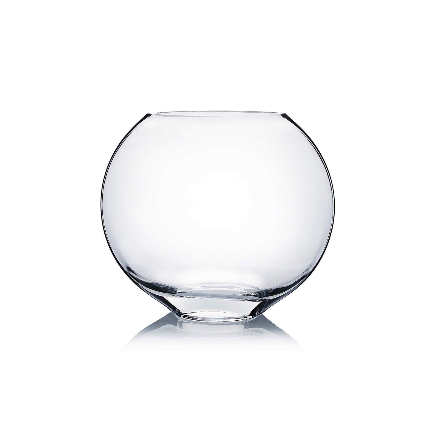 WGV Moon Vase, 6" x 2.5"W, 5.25" H, Clear Glass Floral Container with Oval Opening, Planter Terrarium, Wedding Event Home Decor, 1 Piece (VMV1006)