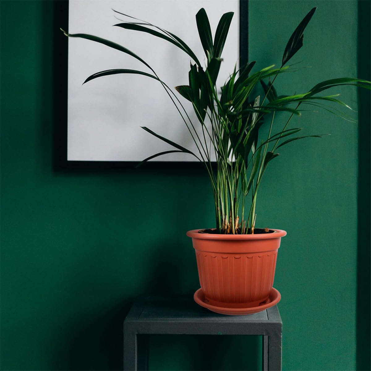JOINPAYA Roman Column Flower Pot 8.26 Inch Resin Planter for Indoor Plants Succulents Small Flowers Lightweight European Style Garden Decor