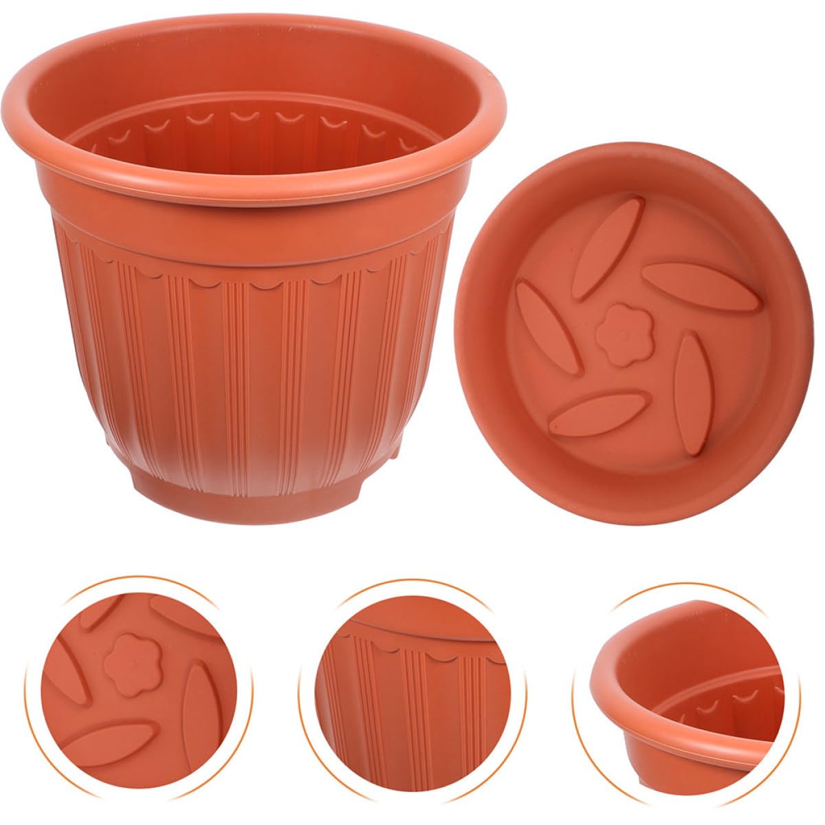 JOINPAYA Roman Column Flower Pot 8.26 Inch Resin Planter for Indoor Plants Succulents Small Flowers Lightweight European Style Garden Decor