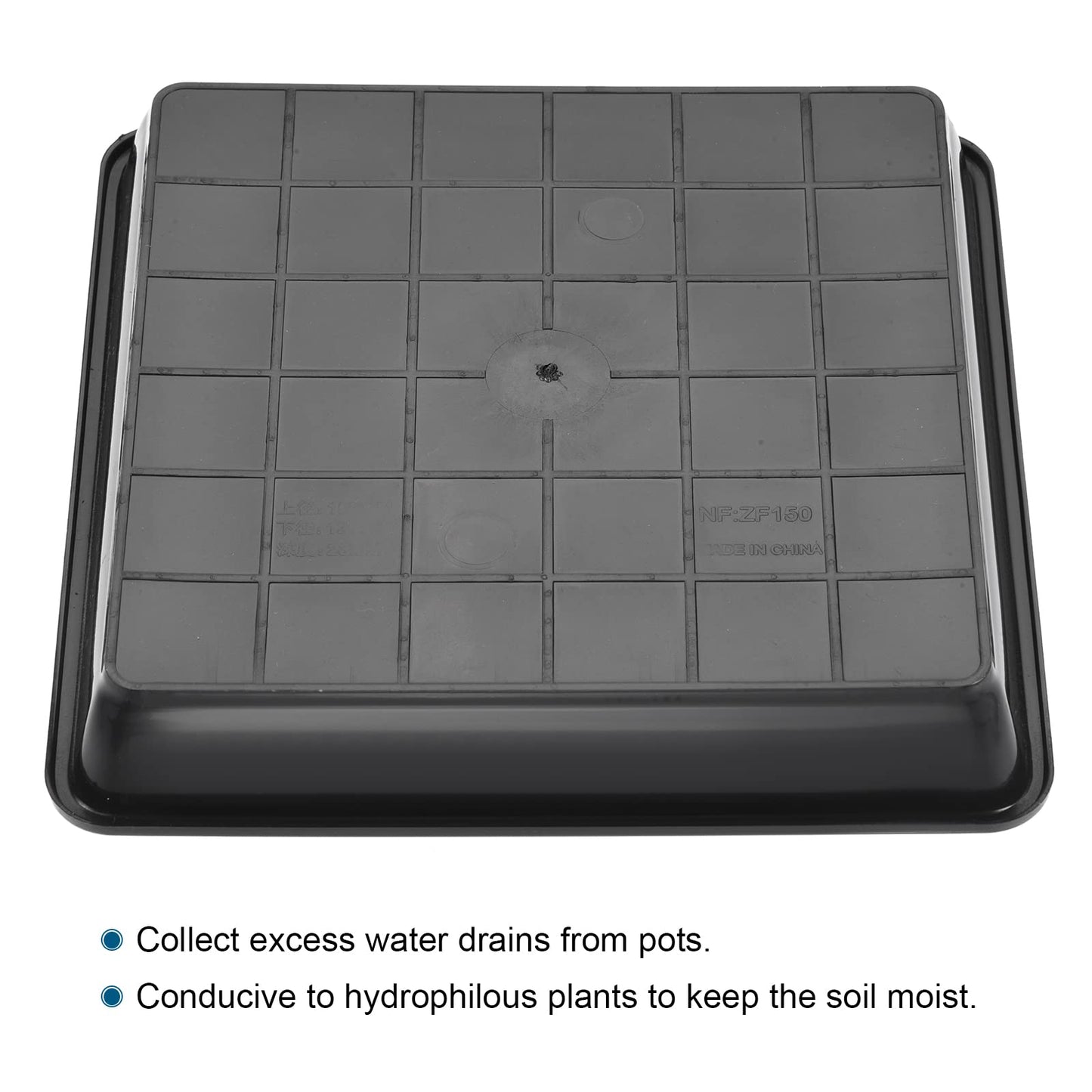 MECCANIXITY Plant Pot Saucer 6 Inch Plastic Square Flower Drip Tray for Indoor Outdoor, Black Pack of 10
