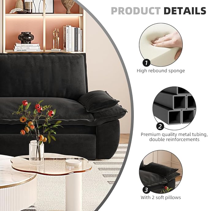 73.2" Sofa Bed Queen, 3-in-1 Pull Out Sofa Bed